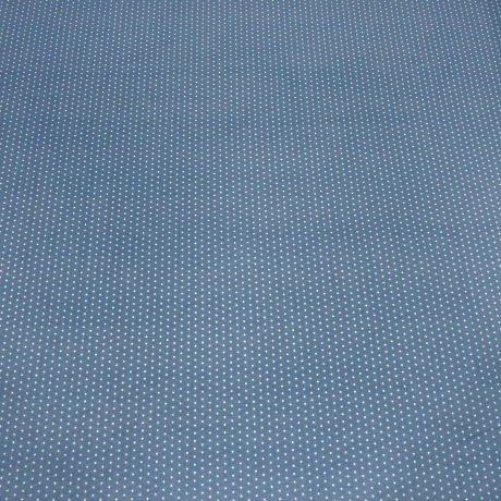 Stoff Baumwolle Popeline 2 mm Punkte Design jeans blau weiß
