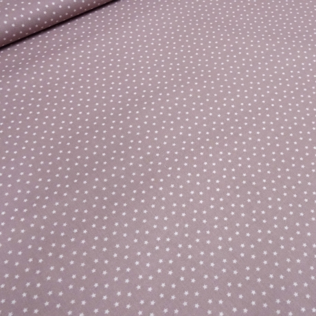 Stoff Baumwolle Popeline 4mm Sterne Sternchen Design altrosa weiß
