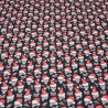 Stoff Baumwolle Popeline Totenkopf Weihnachtsmütze schwarz rot