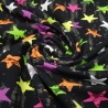 Stoff Baumwolle French Terry vintage Sterne multicolor schwarz
