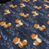 Stoff Softshell Füchse Design marine blau orange Jackenstoff
