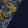 Stoff Softshell Navigation Kompass marine blau curry beige bunt