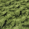 Stoff Sweatshirtstoff Alpenfleece Dinosaurier grün oliv schwarz