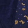 Stoff Sweatshirtstoff mit Alpenfleece Hasen blau marine braun