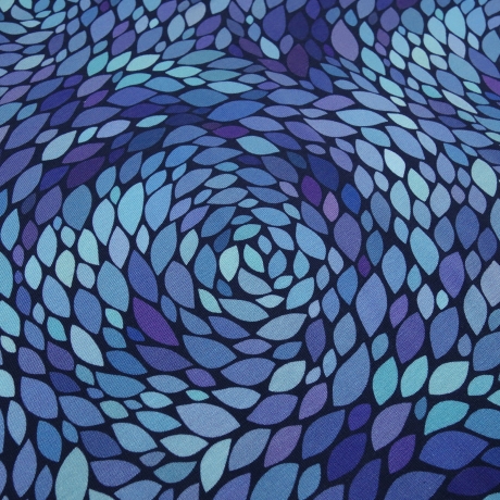 Stoff Baumwolle Jersey Glücksmodus grafisches Muster blau lila
