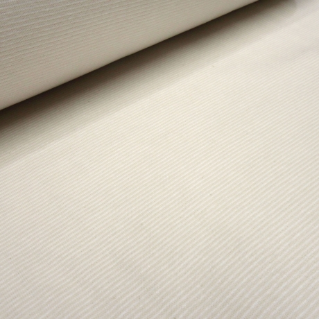 Stoff Baumwolle Bündchenstoff Schlauch beige weiß 1mm gestreift