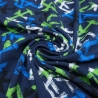 Stoff Baumwolle Jersey grafische Muster blau grün schwarz weiss
