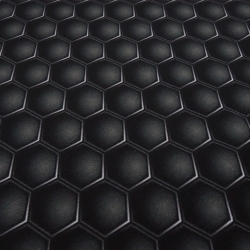 Stoff Baumwolle French Terry Hexagon grau schwarz Kleidestoff