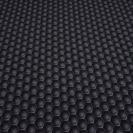 Stoff Baumwolle French Terry Hexagon grau schwarz Kleidestoff