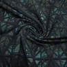 Stoff Baumwolle French Terry geometrische Muster schwarz petrol