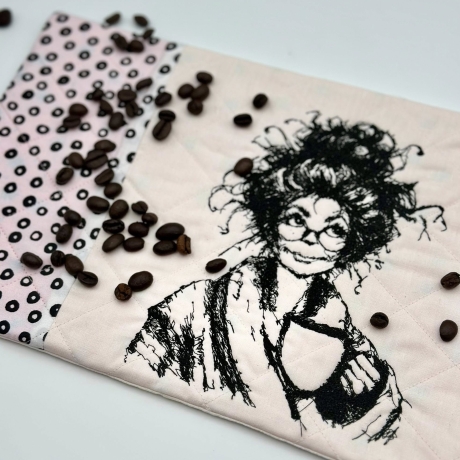 Ferberline Stickdatei Scribble Kaffetante ab 13x17