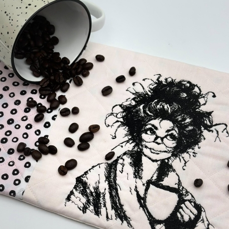 Ferberline Stickdatei Scribble Kaffetante ab 13x17