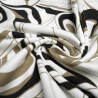 Stoff Baumwolle Jersey abstrakt Design weiß beige schoko braun