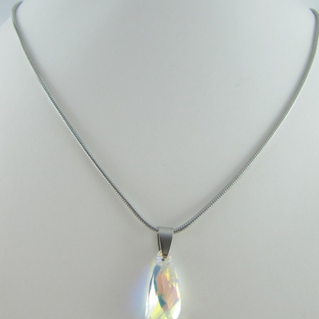 Kette mit Flügel Anhänger Crystal AB (644)