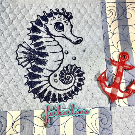Ferberline Stickdatei Scribble Seepferdchen Anni ab 7x10