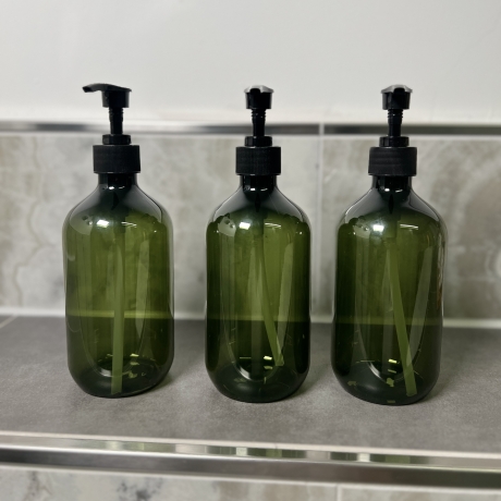 3 Stück Nachfüllb. Shampoo Conditioner Duschgel Spender Flaschen