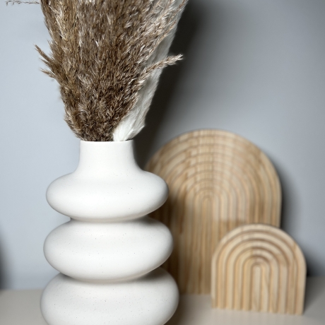 Nordischen Vase Boho Style weiss 30cm hoch Pampas Deko