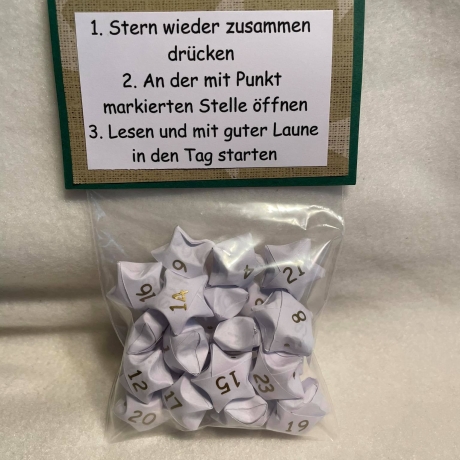 Adventskalender Stern mit Sprüchen 4