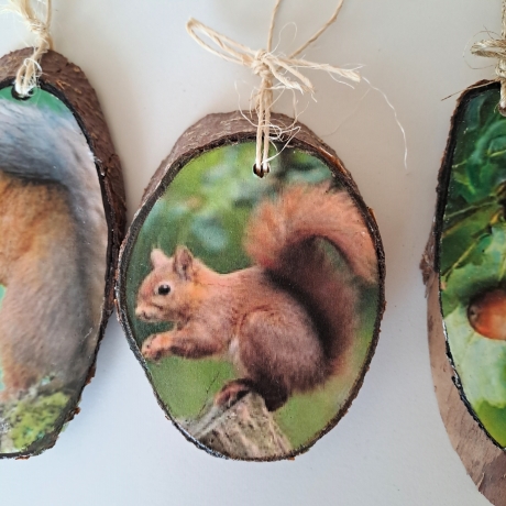 3er Set Bild Bildchen Holzbild Aufhänger Deko  Holzscheiben