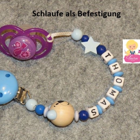 Schnullerkette mit Namen individuell - Feuerwehr