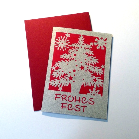 Weihnachtskarte Tannenbaum Plotterdatei SVG DXF FCM