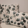 Kissenbezug 40 x 40 cm Baumwollcanvas weiß Blätterzweige