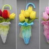 Häkelanleitung Blumen Tür Dekoration Tulpen im Regenschirm