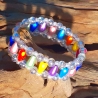 Kinder-Armband Regenbogen Handarbeit Kinder-Schmuck elastisch