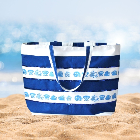 Badetasche/Strandtasche/Saunatasche/Shopper/blaue Tragetasche 