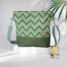 Umhängetasche Damen(grün/gold/Handtasche/Schultertasche/Foldover