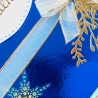 Weihnachtskarte frohe Weihnachten Blau-Metallic Gold Heilig Abend