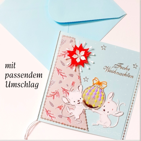 Weihnachtskarte frohe Weihnachten Festtag-Karte für Kinder süß