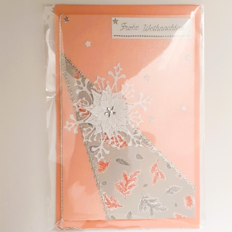 Weihnachtskarte frohe Weihnachten Festtag-Karte Rosa & silbern