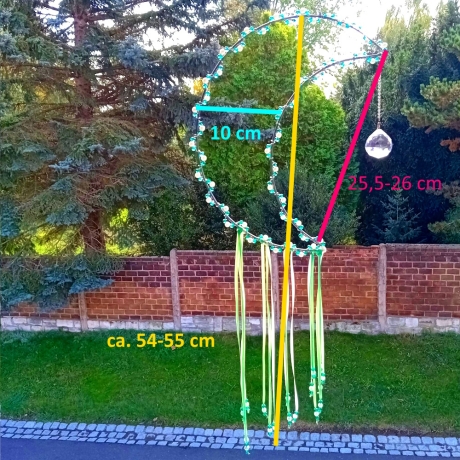 Sonnenfänger Mond Grün, Perlen Wandschmuck Wohndeko Suncatcher 