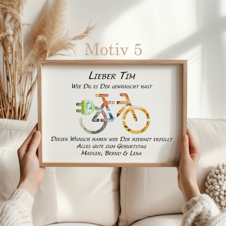 Einzigartiges personalisiertes Geldgeschenk zum Geburtstag 