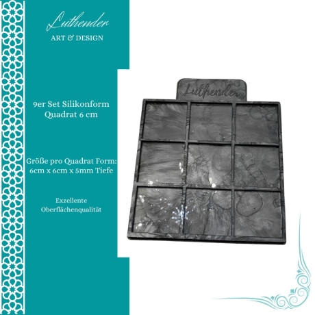 Silikonform Set's Quadrat in verschiedenen Größen &5mm Tiefe