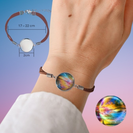 Elegantes Armband Braun Größenverstellbar mit Motivstein