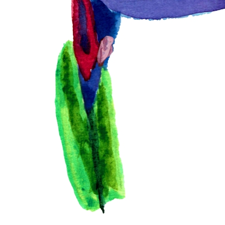 Strelitzie Paradiesblume Bird of Paradise Handgemaltes Aquarell