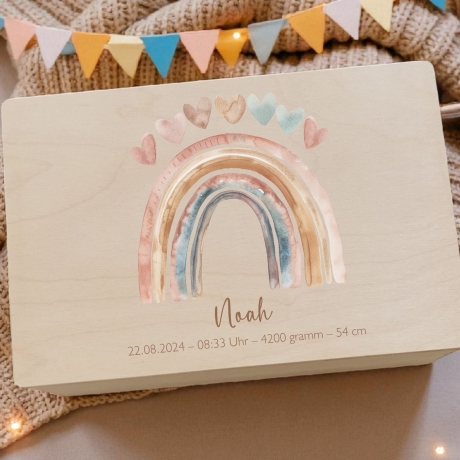 Erinnerungsbox Regenbogen Einschulung Geburt Geburtstag Taufe