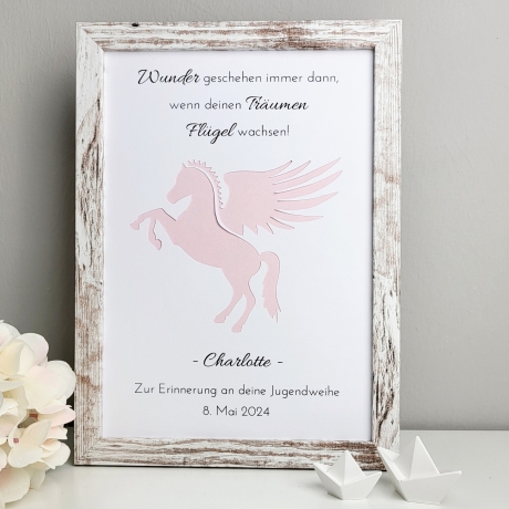 personalisiertes Geldgeschenk zur Konfirmation - Motiv Pegasus