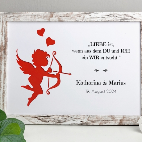 personalisiertes Geldgeschenk - Amor - zur Hochzeit