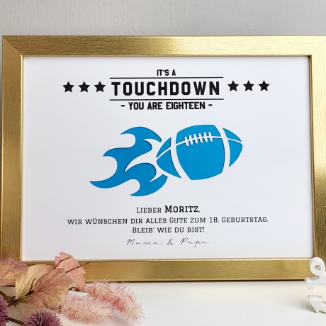 personalisiertes Geldgeschenk zum Geburtstag - Motiv Touchdown