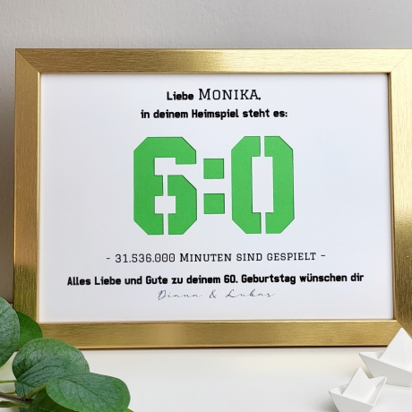 Personalisiertes Geldgeschenk zum Geburtstag - Motiv Heimspiel