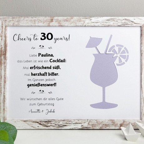 Personalisiertes Geldgeschenk zum Geburtstag - Motiv Cocktail