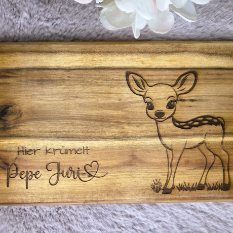 Personalisiertes Frühstücksbrettchen - Motiv: Reh
