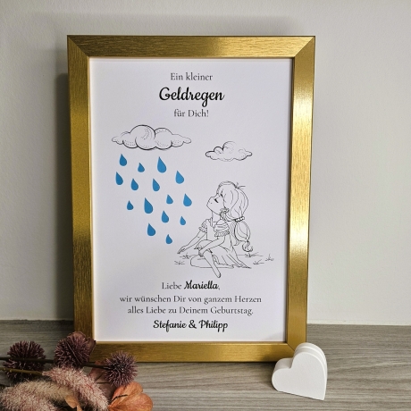 Personalisiertes Geldgeschenk zum Geburtstag - Motiv Geldregen