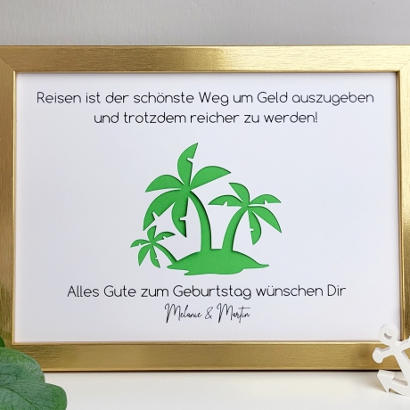 Personalisiertes Geldgeschenk zum Geburtstag - Motiv Karibik
