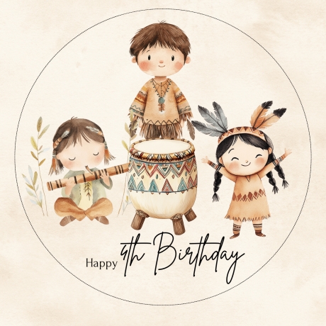 Individuelle Tortenaufleger – Fondantpapier - Indianer