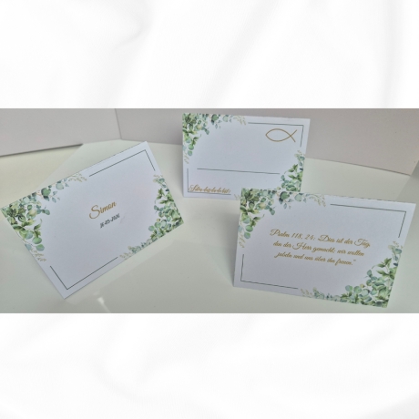Tischkarte personalisierbar für Kommunion/Konfirmation|Namenskart