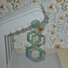 Elegante Hexagon Statement-Ohrringe im Apatit-Look - Handmade